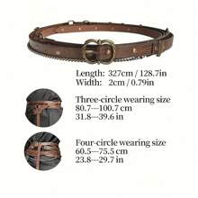 1-Piece Set Of Vintage PU Leather Adjustable Strap With Metal Chain, Suitable For All Seasons Leisure Travel, Date Night And Party