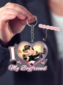 2pcs Customized Couple Photo Keychain, Personalized Acrylic Keychain Gift, Suitable For Valentine's Day, Wedding, Anniversary Celebration, Birthday Gift For Boyfriend/Girlfriend