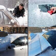 1 pièce Épais couvre-neige pour voiture, protecteur de givre pour pare-brise de voiture, écran de protection pour fenêtre de voiture en hiver, parasol et protecteur contre le vent, protection toutes saisons, polyvalent pour utilisation extérieure (grand, argent)