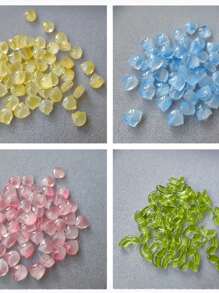 100pcs Tulip Flowers And Leaves Glass Beads For Jewelry Making Spacer Beads Kit Set For DIY Bracelets, Necklaces, Earrings, Bags, Phone Charms, Car Charms, Etc