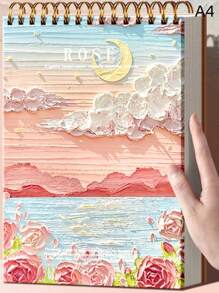 Libreta de bocetos con tapa dura artística, libro de bocetos para dibujo 16K, útiles escolares, de vuelta al colegio