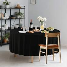 1件/6件/10件一次性圆形塑料桌布，防水防污，餐桌装饰，213厘米 - 彩色 - 查看 24