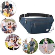 Entchin Fanny Pack Women Men,Crossbody Belt Bag With 4-Zipper Pockets,Adjustable Waist Bag Pack,One Of Most Popular Travel Essential Gifts Walking,Traveling,Cycling - 藍色 - 查看 7