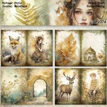 8 Stücke Einhorn Wald Wunderland Hirsch Ästhetik Sammelalbum Papier A5 Muster Einseitig bedrucktes Sammelalbum Decoupage Papier Block für DIY Basteln Journaling Sammelalbum Zubehör Geschenkverpackung Album Kunst Dekorative Bastelpapiere
