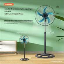 Z Nuevo ventilador eléctrico de 18 pulgadas para el hogar, de viento vertical, de aluminio y plástico, con cinco aspas, para dormitorio, con cabezal de movimiento fuerte.
