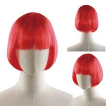 1 pezzo Parrucca glitterata da festa, bestseller n.1 | Parrucca da costume di Ognissanti | Capelli corti colorati per carnevali e festival di Ognissanti, Natale, inizio scuola