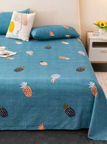 1pc Bed Sheet, Soft & Comfortable Mattress Protector, Valentine's Day Gift Bed Sheet, Kids Cartoon Love Geometric Bedding Set, Heart Pattern Home Decor Bedroom Set, Fits Twin/Queen/King Size Bed, Machine Washable