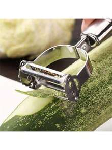1pc Stainless Steel Vegetable Peeler - Multifunctional Fruit And Potato Shredder, For Dining And Relaxation, Manual Non-Electric Kitchen Small Tool, For Restaurants - Silver - View 5