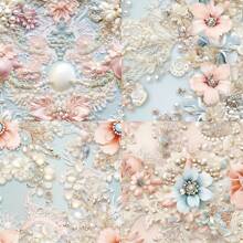 24 Stücke Perlweiß Stickerei Ästhetische Sammelalbum Papiere Wunderlandmuster einseitig bedruckt Sammelalbum Decoupage Papierblock für DIY Handwerke Journaling Sammelalbum Zubehör Geschenkverpackung Album Kunst Dekorative Bastelpapiere 6x6 Inch