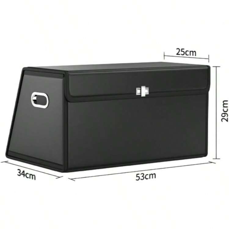 クラウン 車用収納ボックス トランクボックス 折りたたみ可能 蓋付きトランクラゲッジルーム収納ボックス 220系 210系 200系 180系 全シリーズ対応 小物収納整理ボックス 板挟み 丈夫で長持ちする 収納ボッ大容量車用 収納ケース パーティション 収納設計 中型 (ブラック, クラウン) [並行輸入品] - ブラック - 見る 2