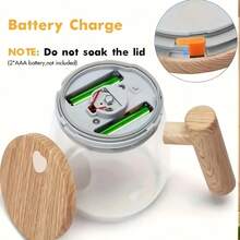 SOKANY 400ml Electric Self-Stirring Mug - High Borosilicate Glass Mixing Cup With Wooden Handle, Suitable For Coffee, Milk, Protein Powder - Ideal For Home, Office, Travel, Office Drinkware | Minimalist Mug | High Borosilicate Glass Mug - White - View 7