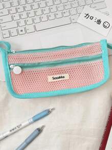1 pezzo Borsa cosmetica portatile bicolore, borsa trucco alla moda e portatile, borsa trucco da viaggio per ragazze, borsa multifunzionale per rossetti, assorbenti igienici, monete, chiavi, mollette per capelli, scrunchie ecc., borsa per il lavaggio di grande capacità, borsa da viaggio organizer per cosmetici, regalo per la Festa della Mamma, regalo per il ritorno a scuola, regalo di Capodanno