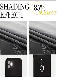 2 Stück verdunkelnde Vorhänge, modernes bedrucktes 3D-Linien-Design, schwarz und grau-weiß, geeignet für Wohnzimmer, Schlafzimmer, Esszimmer Heimdekoration, Raumdekoration