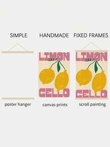 1 pieza Impresión artística de limón: Póster minimalista moderno para decoración de dormitorio o sala de estar - Sin marco