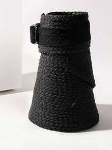 1 件男女通用太阳帽，夏季草帽，可调节宽边防晒帽，编织草编沙滩帽 - 彩色 - 查看 6