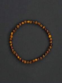 1条虎眼石串珠手链，天然圆形宝石手工制作，能量疗愈手链，瑜伽护身宝石手链，时尚休闲配饰礼品，可选尺寸：4毫米、6毫米、8毫米、10毫米 - 黃色 - 查看 11