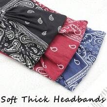 Boho Bandeau Headbands Wide Knot Hair Band Stretch Turban Head Wraps Fashion Hair Accessories For Women 3 Pcs (Elegant) - Elegant - View 5