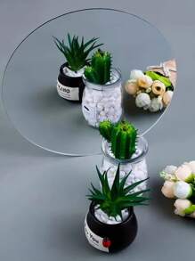 Set de 1/5/15 piezas de plato de espejo redondo para vela, bandejas de espejo redondo de 8 pulgadas, azulejos de espejo de vidrio circular para centros de mesa, decoraciones de boda y fiesta, decoración de pared, manualidades