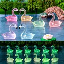 Conjunto de 12 adornos y figuras luminosas de flamenco que brillan en la oscuridad - Decoraciones de resina de colores DIY para paisaje micro de musgo para acuario, escritorio, hogar, patio - Regalos de fiesta contemporáneos (Navidad, Halloween, Pascua, cumpleaños) - Decoraciones de animales 3D creativas para dormitorio, cocina, sala de estar, baño, oficina