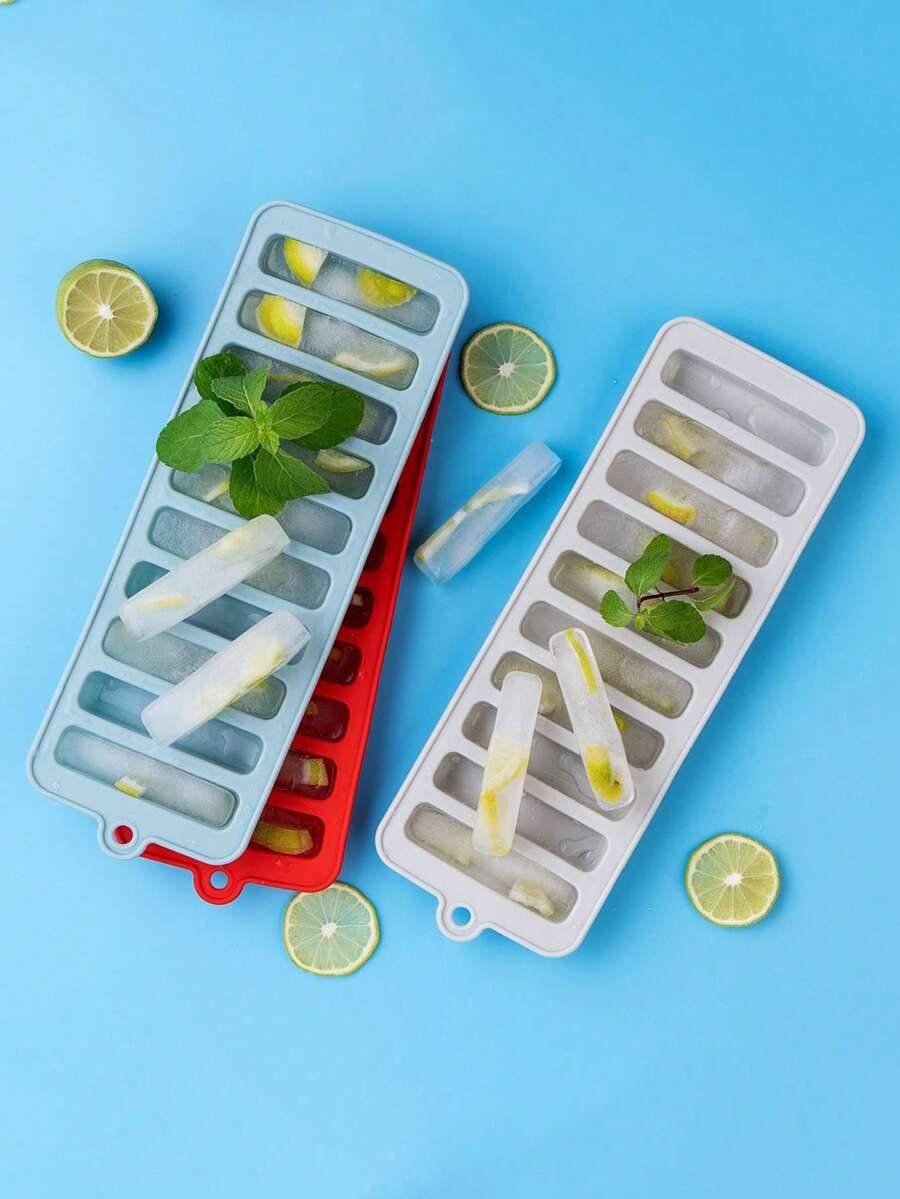 1pc Silicone Long Ice Cube Tray, 10 Grid Ice Mold, Ice Tray For Kitchen - Multicolor - View 1