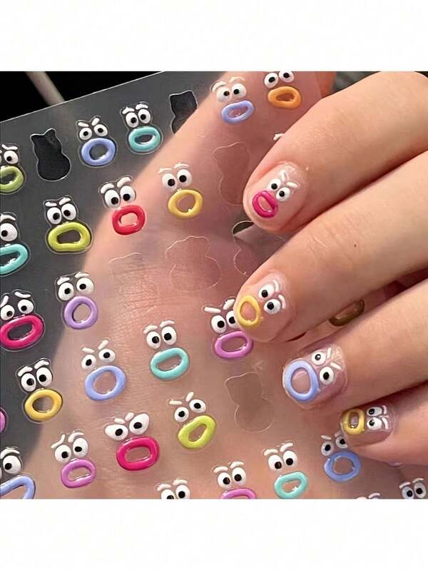 1 Stück interessante Nagelkunst Aufkleber, süße 3D Gelsticker für Scrapbooking, Aufkleber für Wasserflaschen
