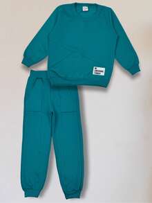 Children's Sweatshirt Set Girl Hooded Comfortable Winter - Verde - Ver 5