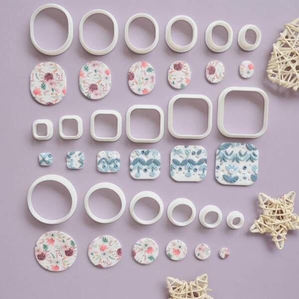 6pcs/Set Different Sizes Geometric Polymer Clay Earring Cutters, Puffy Circle Arch Triangle Clay Molds For DIY Jewelry Pendant Making, Rounded Square Clay Cutters, Minimalist Polymer Clay Crafting Tools