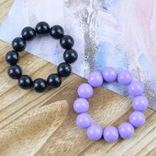 Vintage Bohemian Large Bead Stretch Bracelet Candy Color Handmade Oversized Beaded Wristband Bracelet Set Vacation Travel Beach Bracelet Statement Jewelry For Women Parties, Weddings & Everyday Wear - Multicolor - View 7