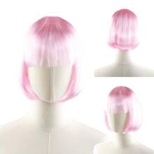 1 pezzo Parrucca glitterata da festa, bestseller n.1 | Parrucca da costume di Ognissanti | Capelli corti colorati per carnevali e festival di Ognissanti, Natale, inizio scuola