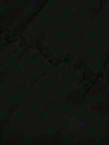 女式纯色简约百搭荷叶边下摆半身裙 - 黑色 - 查看 4