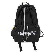 1 pieza Mochila deportiva unisex de nailon ligero con cordón, bolsa de gimnasio adecuada para bádminton, senderismo, camping, viajes, deportes, vacaciones