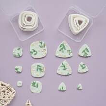 6pcs/Set Different Sizes Geometric Polymer Clay Earring Cutters, Puffy Circle Arch Triangle Clay Molds For DIY Jewelry Pendant Making, Rounded Square Clay Cutters, Minimalist Polymer Clay Crafting Tools - Geometric - View 6