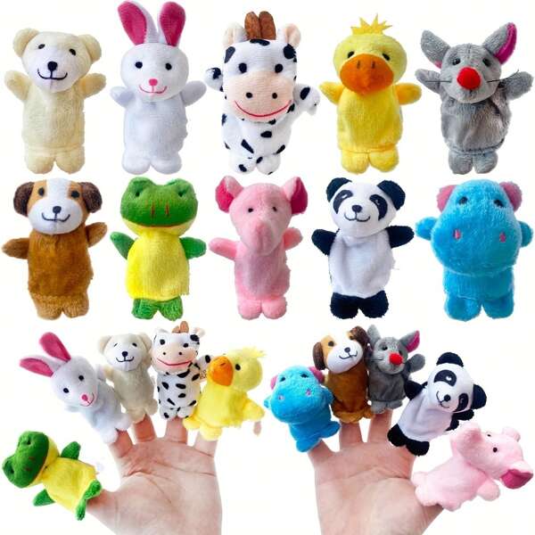 Cute & Fun Mini Animal Finger Puppets Set, Suitable For Storytelling, Educational Games & Creative Imagination - Ideal Gift, Great For Back To School