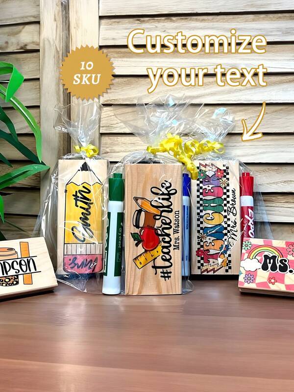 Borrador personalizado de pizarra blanca para maestros, regalos personalizados de aprecio al maestro, borrador de pizarra con marcador, regalos con nombre para maestros de preescolar, vuelta al colegio, suministros escolares