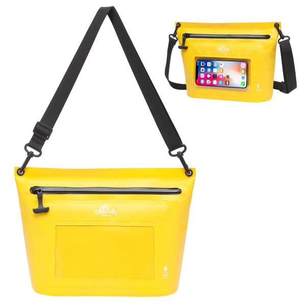 VOKUVIKU VOKUVIKU wasserdichte Tasche, wasserdichter Beutel mit Luftdichtem Reißverschluss, wasserdichte Handyhülle IPX7 mit Touch-Handyfenster, geeignet für Wassersport Strand Schwimmen Boot Fahren usw, Gelb