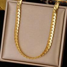 Set de 2 piezas de pulsera y collar de acero inoxidable, joyería de color dorado para mujeres