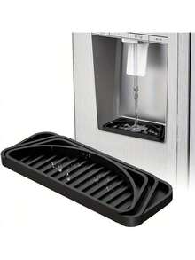 Refrigerator Drip Trays, Water Dispenser Drip Trays, Ice Protectors And Dispenser Trays, Refrigerator Overflow Mats, Drainage Catch Basins - 1Pc Black - View 11