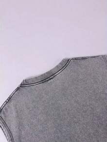 230g Water Washed, Tasting 1842 Wine Printed Vest, High-Quality Wax Printed Cotton Retro Fashion Brand T-Shirt, Men's Vest, Beach Must-Have, Summer Bestseller, Holiday Gift, Perfect Gift - 深灰色 - 查看 3