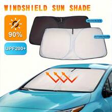 Automobile Windshield Sunshade-Foldable Automobile Umbrella Sunshade, Anti-Ultraviolet Car Front Window (Heat Protection) Windshield Cover Card