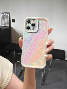 1 件字母设计手机壳，带镜头保护，防震，柔软 TPU，适用于 Apple 16、15、14、13、12、11、Pro Max、Mini、XR、XS、X、7、8、Plus