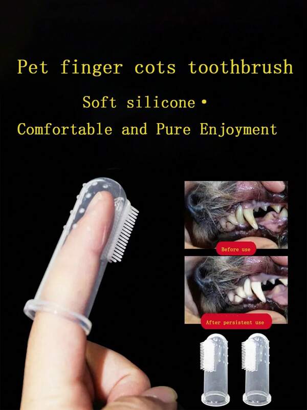 5pcs/10pcs Pet Finger Toothbrush, Silicone Toothbrush, Small Dog Cat Brush Sleeve, Pet Finger Toothbrush, Dog Teeth Cleaning Brush
