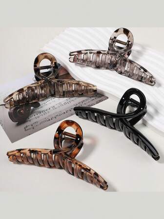 2-delars set glansigt kaffe leopardmönster elegant lyxigt extra stora hårklämmor, vintage leopardprickiga modeformande klor för vardagligt och formellt tebjudningsbruk hårklämma hårklämmor hårklämma hårfångare mode håraccessoarer elegant hårklämma höst vinter rosetter för semesterkläder kvinna