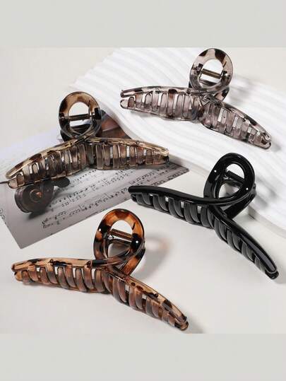 Set de 2 pinzas de pelo extra grandes y elegantes con estampado de leopardo brillante, pinzas de garra de moda con estampado de leopardo vintage para uso diario y de fiesta de té formal, accesorios de moda para el cabello, pinzas de pelo elegantes para vacaciones y atuendos de mujer