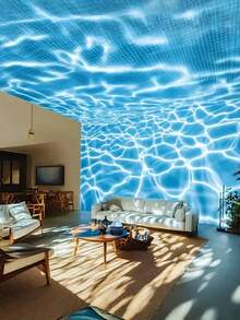 1pc USB-Powered Water Ripple Night Light – Multi-Color LED Star Light With Blue Lighting Effect, Perfect For Bedroom & Living Room Decor, Romantic Atmosphere Creator For Christmas, Valentine'S Day, Weddings, And Birthdays, Bedroom Night Light | Water Ripple Effect | Decorative Lamp, LED Lights For Bedroom - màu đen - Xem 4