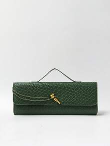 1 Chiếc Túi Xách Nữ Thời Trang Cổ Điển Đa Năng Phong Cách Đi Làm Hàng Ngày Màu Trơn Họa Tiết Cá Sấu Da PU Dây Dài Kiểu Lật Túi Xách Tay Phù Hợp Cho Việc Đi Làm Hàng Ngày & Phối Quần Áo Hàng Ngày Và Làm Quà Tặng Cho Bạn Bè - Nhiều màu - Xem 18