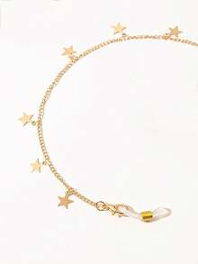 Bộ 1 chiếc dây đeo kính kim loại hình ngôi sao thiết kế tối giản, dây đeo kính nữ, dây đeo kính thời trang du lịch, dây đeo kính chống trượt thời trang, dây đeo kính chống trượt bằng silicon, dây cố định khẩu trang, quà tặng cho bạn bè. - Vàng - Xem 5