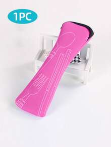 1pc Cutlery Zipper Bag, Cutlery Storage Bag, Leak-Proof Pouch, Portable Utensil Bag - Reusable Storage Bag - Suitable For Fork, Spoon And Knife - Multiple Colors Available - Suitable For Outdoor Camping, Travel, Picnic, School And Office, Home Organization And Storage