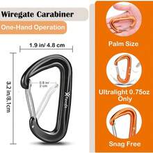 Local Delivery--12KN Heavy Duty Carabiner Clips - Favofit 3.2'' Small Carbineers For Hiking Camping Hammocks Keys Keychains Dog Leashes - Ideal For Outdoor Enthusiasts - Red/Yellow/Pink/Orange - 查看 2