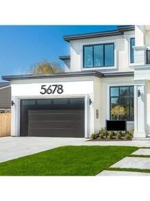 Números de dirección modernos en 3D, negros e impermeables - Placas de puerta exteriores de fácil instalación para el hogar, el garaje y el buzón, de 8" | Plástico resistente, resistente a la intemperie, fácil instalación, decoración moderna del hogar, señalización resistente a la intemperie | Placas de dirección modernas | Números resistentes a la intemperie, decoración de pared exterior