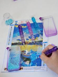 DIY New Gradient Two-Color Diamond Painting Dot Diamond Kit - Multi-Bit Diamond Painting Accessories With Tray 12 Clay, 5D Diamond Painting Tools DIY Craft (Gradual Color) - 彩色 - 查看 6